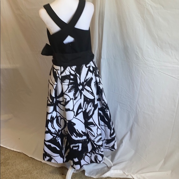 WHBM halter black and white print midi dress - Picture 6 of 9
